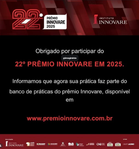 Inscrição do 22º Prêmio Innovare 2025